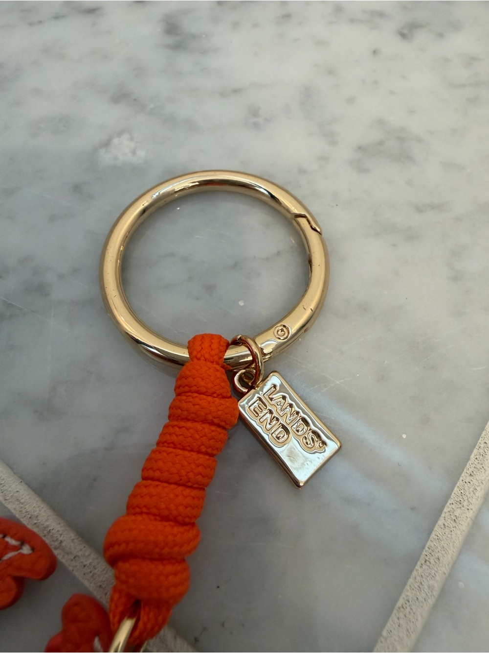 Lands' End Orange Leather Crab Bag Charm - Picture 3 of 3
